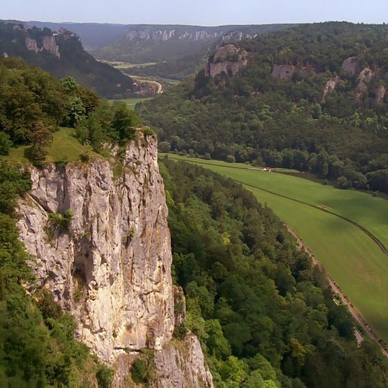 Kalksteinfelsen oberhalb der Donau.