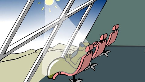 In der Animation zur Photosynthese tankt der Chloroplast 