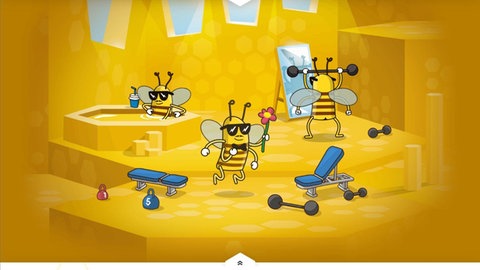 Animation: Drohnen beim Krafttraining.