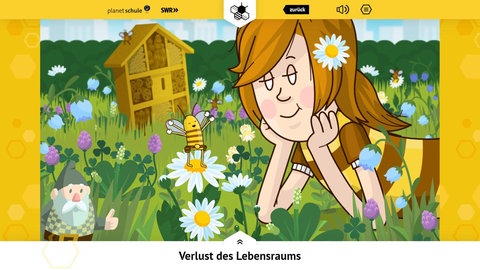 Screenshot aus dem Lernspiel Honigbiene