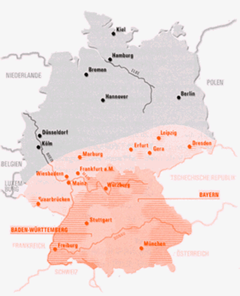 Eine Karte der Ausbreitung von FSME-Erkrankungen in Deutschland. (Foto: SWR)
