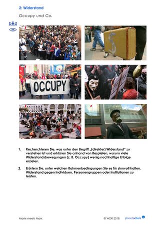 Arbeitsblatt 2: Karl Marx verstehen: Occupy und Co. (Foto: )