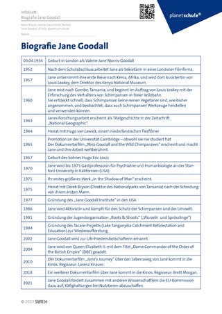 Screenshot des Arbeitsblattes