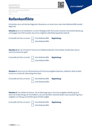 Screenshot des Arbeitsblattes