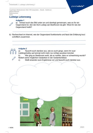 Screenshot Beethoven Arbeitsblatt 2