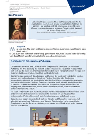 Screenshot Mozart Arbeitsblatt 4