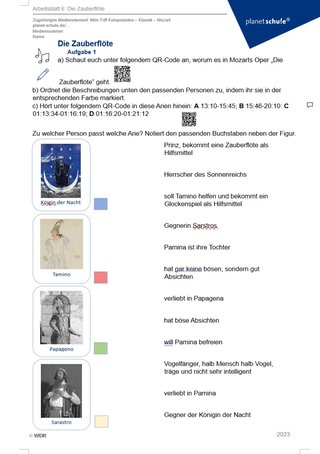 Screenshot Mozart Arbeitsblatt 6