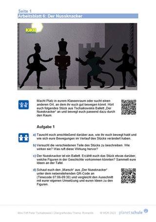 Screenshot Tschaikowski Arbeitsblatt 6