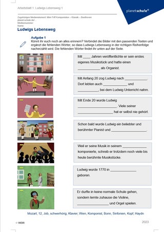 Screenshot Beethoven Arbeitsblatt 1