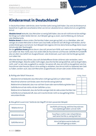 Screenshot der Arbeitsblattes