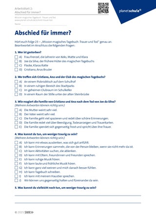 Screenshot des Arbeitsblattes