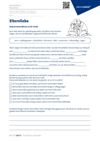 Screenshot des Arbeitsblattes