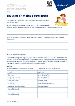 Screenshot des Arbeitsblattes