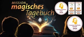 Kinder vor dem magischen Tagebuch