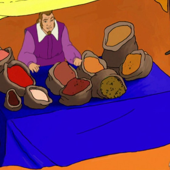 Mona am Gewürzstand.