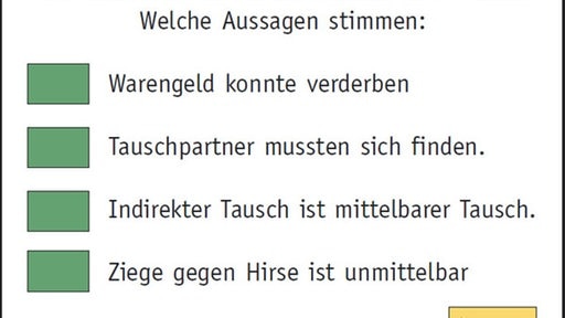 Abbildung einer Frage zum Tauschhandel.