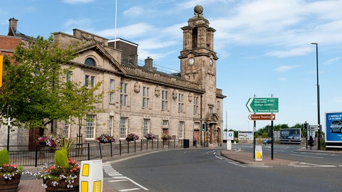 Ein Blick auf das Amtsgericht von Sunderland, England