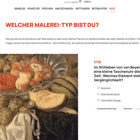 Screenshot aus dem Quiz.
