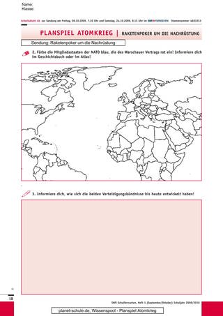 Arbeitsblatt 4b: NATO und Warschauer Vertrag: die Länder (Foto: )