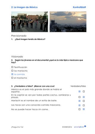 Lösungen 2: Fragen zu Mexico und zum Film (Foto: )