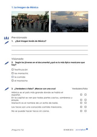 Arbeitsblatt 1: Fragen zu Mexico und zum Film (Foto: )