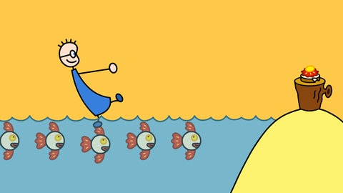 TOM geht mit Hilfe der Fische auf dem Wasser/ Rechenstunde 2 „Rechnen auf Hoher See“