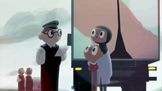 Navid und seine Mutter an der Passkontrolle.