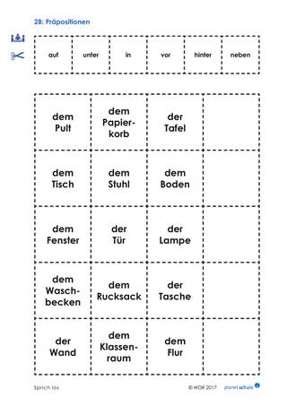 Materialblatt 2B: Präpositionen-Spiel (Foto: )