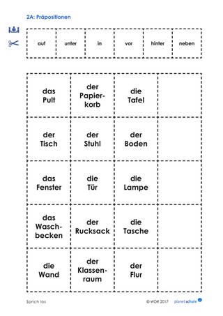 Materialblatt 2A: Präpositionen-Spiel (Foto: )