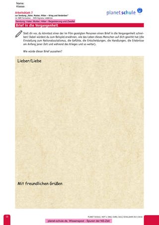 Arbeitsblatt 7: Brief in die Vergangenheit (Foto: )