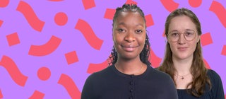 Die zwei Hosts der Wahl-O-Mat-Clips