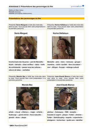 Arbeitsblatt 3: Présentations des personnages du film (Foto: )