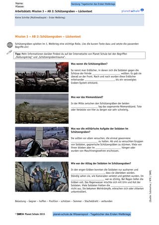 Arbeitsblatt 2: Schützengraben (Foto: )