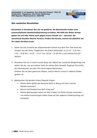 Arbeitsblatt 5: Die Russische Revolution