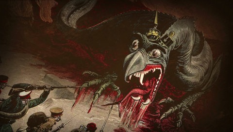 Drachen mit Pickelhaube