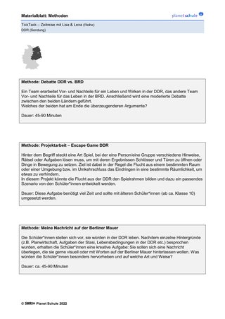 Screenshot des Arbeitsblattes