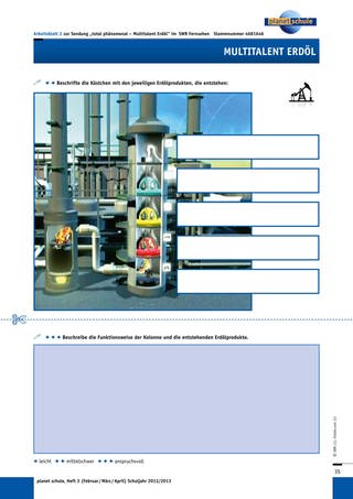 Arbeitsblatt 2: Raffinerie, Destillation von Rohöl (mittelschwer) (Foto: )