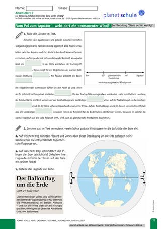 Arbeitsblatt 5: Hoch- und Tiefdruckgebiete zwischen Pol und Äquator (Foto: )