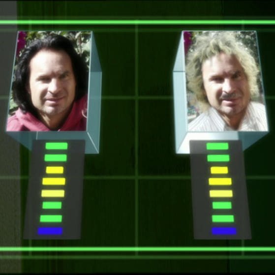 Fotos von zwei Männern, darunter identische Farbbalken. (Foto: SWR – Screenshot aus der Sendung)