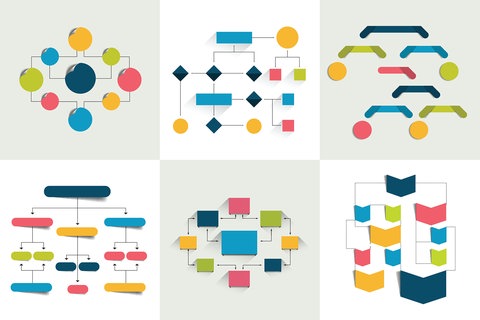 Schematische Darstellungen von Flussdiagrammen. (Foto: Colourbox, Kubko)