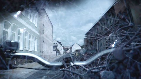 Im Bild vermischen sich Häuser, ein Fahrradlenker und Nervenzellen. (Foto: SWR – Screenshot aus der Sendung)