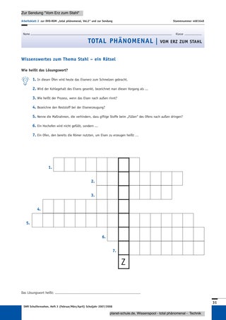 Arbeitsblatt 2: Thema Stahl