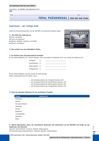 Arbeitsblatt 6: Der richtige Stahl