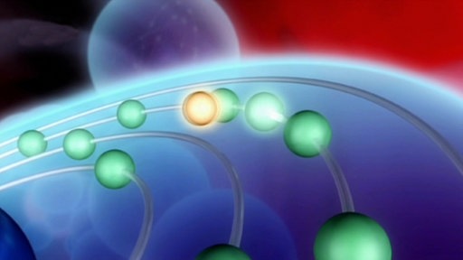 Elektronen auf Umlaufbahn.