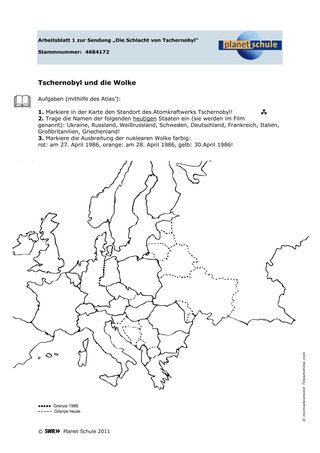 Arbeitsblatt 1: Tschernobyl und die Wolke