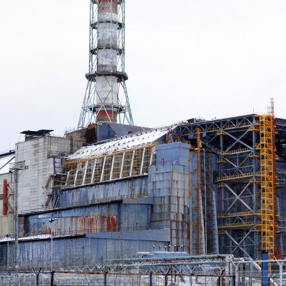 Block 4 von Tschernobyl heute.
