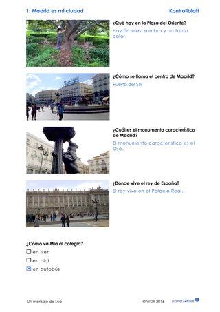 Lösungen 1: Madrid beschreiben