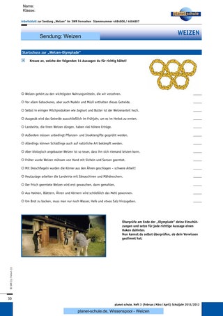 Arbeitsblatt: Weizen-Olympiade