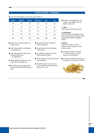 Infoblatt: Weizen-Olympiade - Spielregeln