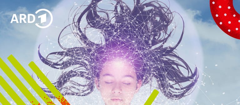 Bildmontage eines schlafenden Mädchens mit einem Illustrierten Netz um den Kopf herum. (Foto:  picture alliance / Bildagentur-online / Blend Images | Blend Images / Donald Iain Smith / Bildmontage BR)